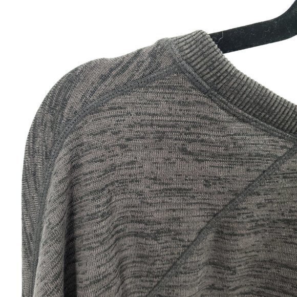 Athleta Blissful Sharkbite Long Sleeve Side Zip Top L Shale Heather Gray - Picture 8 of 16